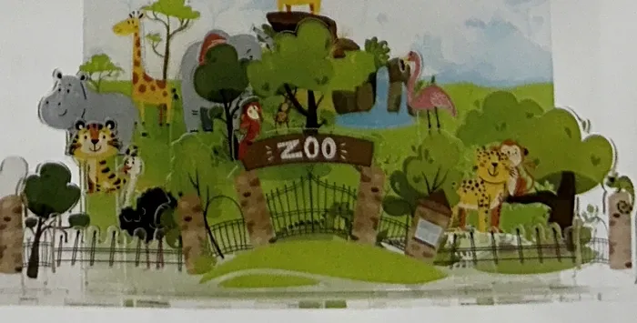 動物園をかたどったアクリルのジオラマ（製品見本）